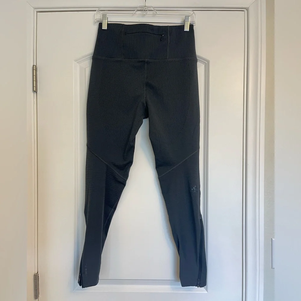 Adidas Energy Running Climaheat Grey Black Leggings Size Medium - Picture 2 of 11
